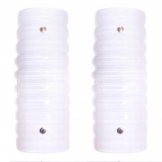 Pair of petite ribbed Murano glass sconces